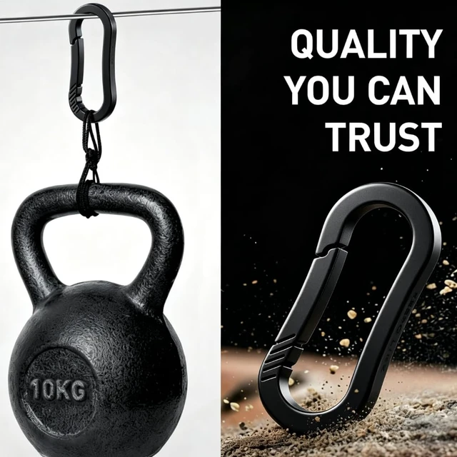Alt view image 4 of 7 - Mini Titanium Carabiner Clip Snap Hook, 2 pcs, OLL03 | Black, Small Keychain Holder, Quick Release, Link Connector, for Bird Feeders, Dog Tag, Wind Chime, EDC Tool, Flashlight