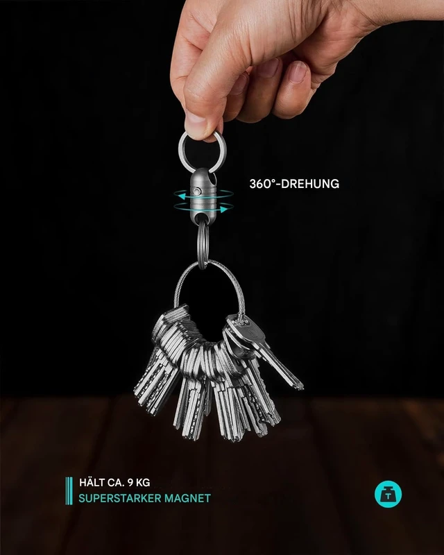Alt view image 3 of 7 - Titanium Magnetic Quick Release Keychain,Carabiner Key Rings | Detachable Carabiner Keychain,Car Key Holder,Small Key Chain Rings