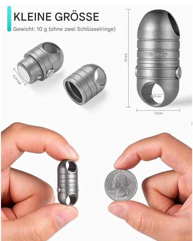 Alt view image 5 of 7 - Titanium Magnetic Quick Release Keychain,Carabiner Key Rings | Detachable Carabiner Keychain,Car Key Holder,Small Key Chain Rings