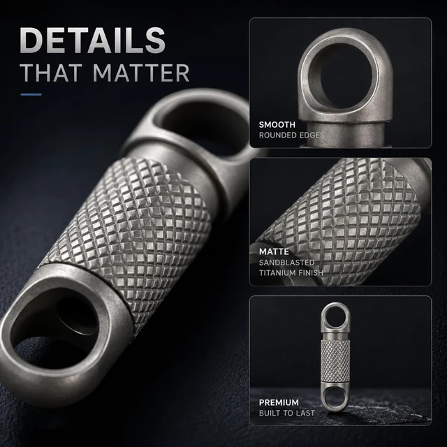 Alt view image 2 of 7 - Titanium Quick Release Keychain,360° Swivel Clip Titanium Ring Daily Carry | Titanium Quick Release Keychain, 360° Swivel EDC Clip with Premium Titanium Ring for Daily Carry