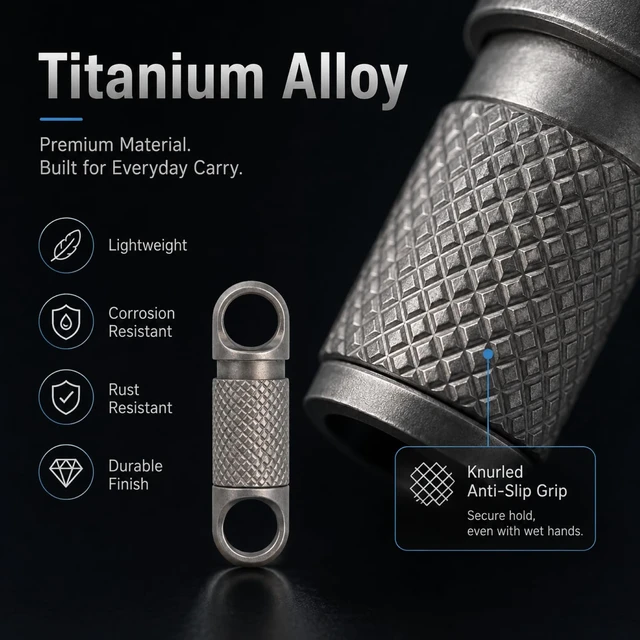 Alt view image 3 of 7 - Titanium Quick Release Keychain,360° Swivel Clip Titanium Ring Daily Carry | Titanium Quick Release Keychain, 360° Swivel EDC Clip with Premium Titanium Ring for Daily Carry