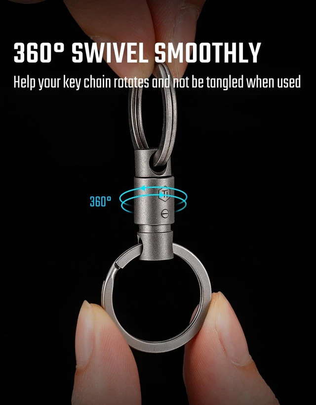 Alt view image 7 of 7 - KA46 Titanium Quick Release Keychain with Built-In Flathead Screwdriver - Lightweight EDC Keychain for Everyday Carry