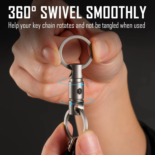 Alt view image 4 of 7 - Titanium Quick Release Keychain, Pull Apart Detachable Key Chain | Lightweight EDC Key Organizer for Car Keys, Bags, Backpack, Daily Carry