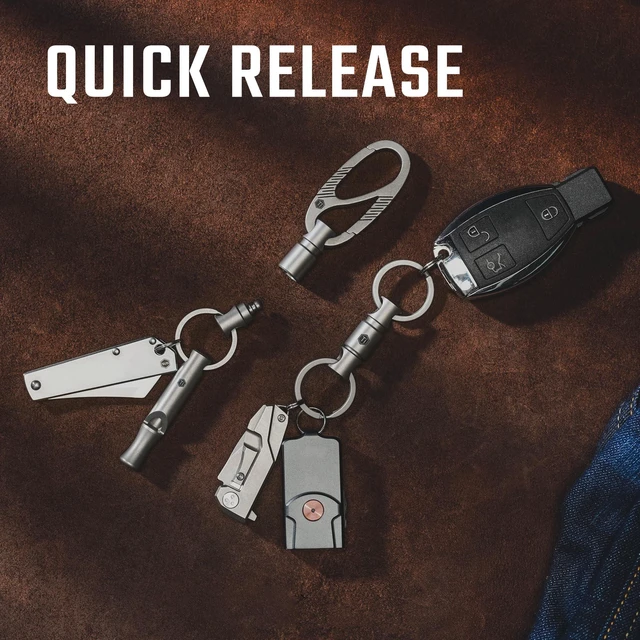 Alt view image 3 of 7 - Titanium Quick Release Keychain, Pull Apart Detachable Key Chain | Lightweight EDC Key Organizer for Car Keys, Bags, Backpack, Daily Carry