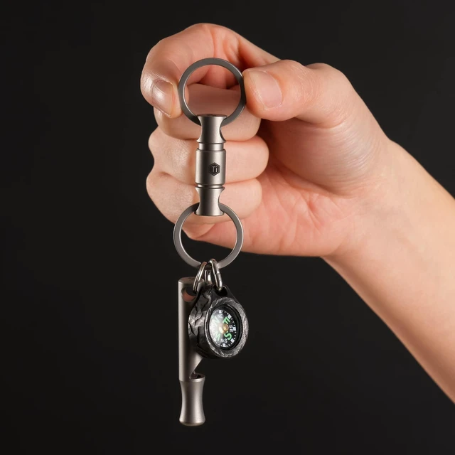 Alt view image 7 of 7 - Titanium Quick Release Keychain, Pull Apart Detachable Key Chain | Lightweight EDC Key Organizer for Car Keys, Bags, Backpack, Daily Carry