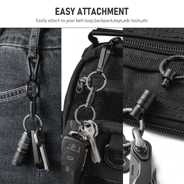 Alt view image 6 of 6 - Titanium Quick Release Keychain, Pull Apart Detachable Key Chain | Rustproof, 20lbs Load, Anti-Drop Lock, 360° Swivel, for Valet Car Home Key Storage