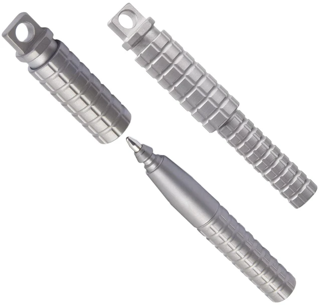 Main image of ATP29 Compact TC4 Titanium Tactical Pen with Grenade Grip Construction for Keychain EDC, Universal Detachable Quick Release, 2.9 inches