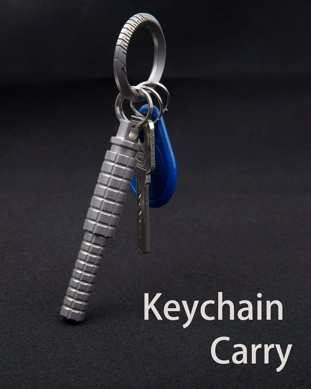 Alt view image 3 of 6 - ATP29 Compact TC4 Titanium Tactical Pen with Grenade Grip Construction for Keychain EDC, Universal Detachable Quick Release, 2.9 inches