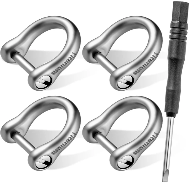 Main image of Small Titanium Key Ring, D Ring Keychain for Car Key Fob | Gr5 titanium alloy, Rust & Corrosion Proof, Strong & Anti-Break, Ultra Light, Burden-Free