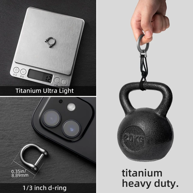 Alt view image 6 of 6 - Small Titanium Key Ring, D Ring Keychain for Car Key Fob | Gr5 titanium alloy, Rust & Corrosion Proof, Strong & Anti-Break, Ultra Light, Burden-Free