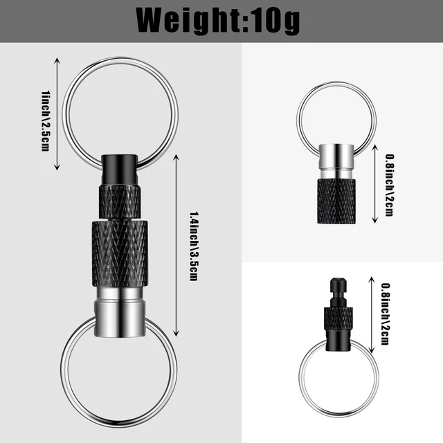 Alt view image 2 of 7 - 10 Packs Detachable Keychain Quick Release Pull Apart Key Ring with 2 Split Rings for Bag Purse Belt (Multicolor)