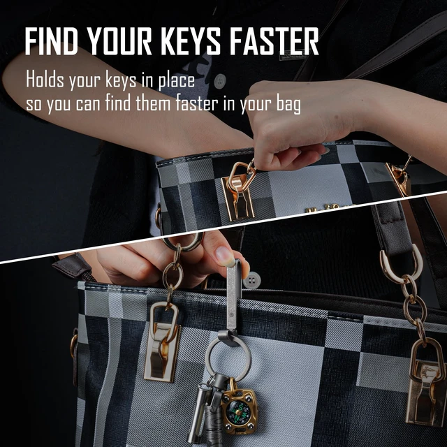 Alt view image 4 of 7 - KM23 Titanium EDC Belt Keychain, Quick Release Key Ring Clip with Locking Design for Belt, Pocket, Purse & Backpack (Stonewashed)