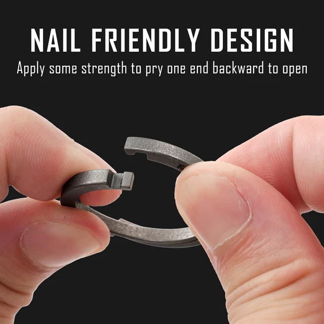 Alt view image 4 of 7 - KA26 Titanium Side Pushing Key Ring, Quick Release Minimalist Split Keychain Ring for Carabiner, Car Keys & Home Keys (KA26)
