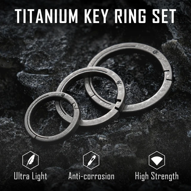 Alt view image 2 of 7 - KA26 Titanium Side Pushing Key Ring, Quick Release Minimalist Split Keychain Ring for Carabiner, Car Keys & Home Keys (KA26)