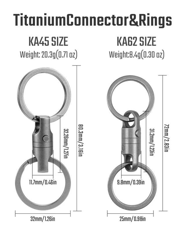Alt view image 2 of 7 - KA62 Titanium Magnetic Quick Release Keychain | One-Hand Detachable Connector for Car Keys, House Keys, USB Drives and EDC