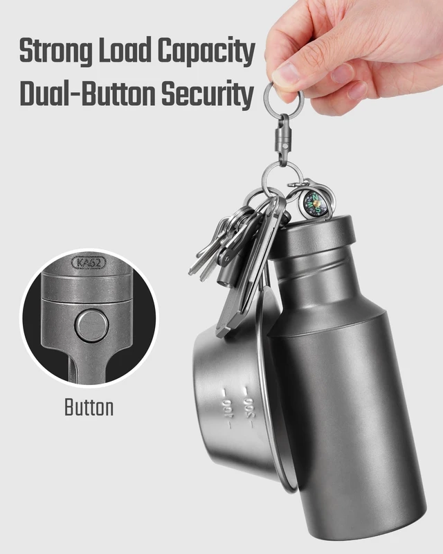 Alt view image 4 of 7 - KA62 Titanium Magnetic Quick Release Keychain | One-Hand Detachable Connector for Car Keys, House Keys, USB Drives and EDC