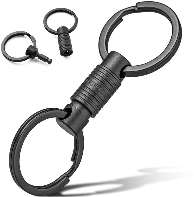 Main image of Titanium Quick Release Keychain, Detachable Pull Apart Key Chain | Easy Access, Tangle-Free 360° Swivel, Rustproof and Durable, for Valet Car Home Key Storage