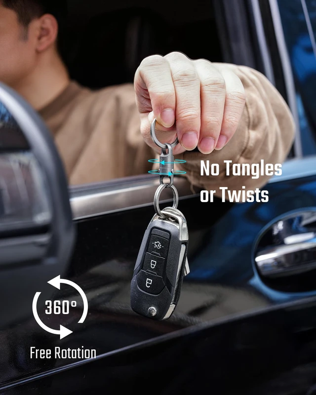 Alt view image 5 of 7 - KA62 Titanium Magnetic Quick Release Keychain | One-Hand Detachable Connector for Car Keys, House Keys, USB Drives and EDC