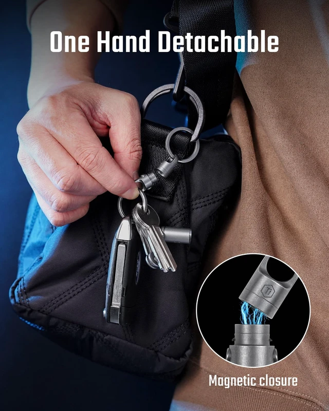 Alt view image 7 of 7 - KA62 Titanium Magnetic Quick Release Keychain | One-Hand Detachable Connector for Car Keys, House Keys, USB Drives and EDC