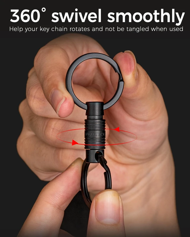 Alt view image 5 of 6 - Titanium Quick Release Keychain, Detachable Pull Apart Key Chain | Easy Access, Tangle-Free 360° Swivel, Rustproof and Durable, for Valet Car Home Key Storage