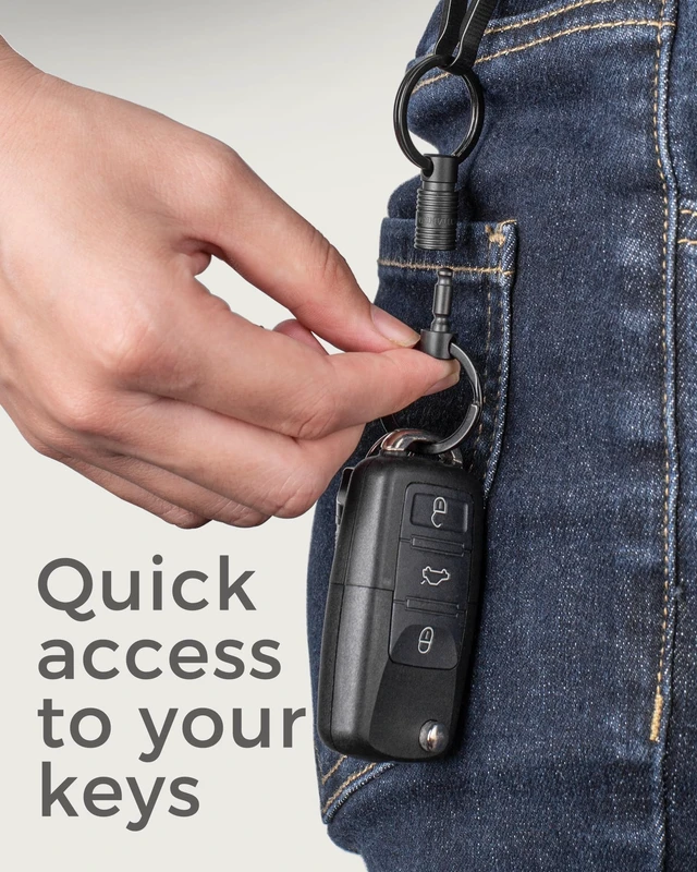 Alt view image 4 of 6 - Titanium Quick Release Keychain, Detachable Pull Apart Key Chain | Easy Access, Tangle-Free 360° Swivel, Rustproof and Durable, for Valet Car Home Key Storage