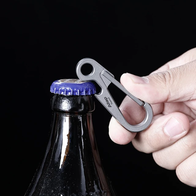 Alt view image 2 of 7 - Titanium Keychain Clip, Minimalist Key Ring Organizer with Built-in Bottle Opener, Lightweight Quick Release Key Holder for Belt Loops and Backpacksn