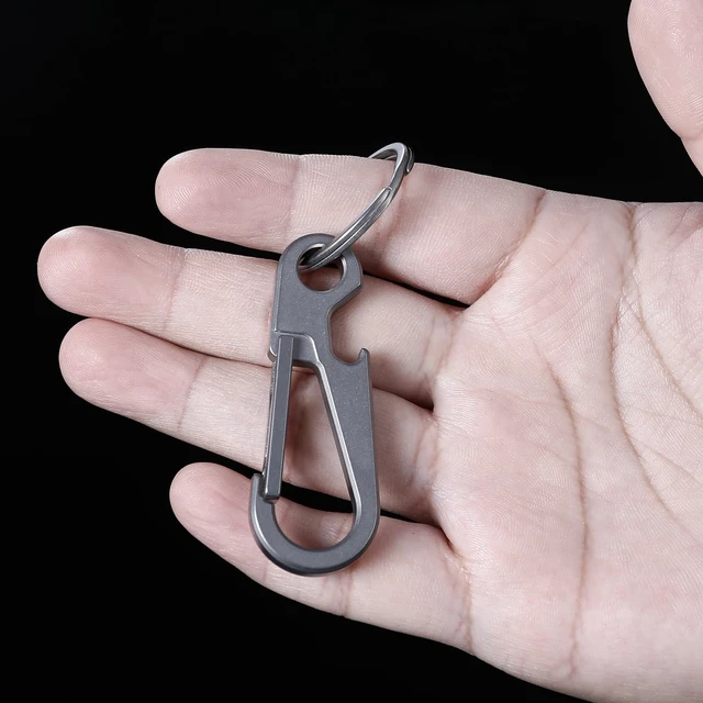 Alt view image 4 of 7 - Titanium Keychain Clip, Minimalist Key Ring Organizer with Built-in Bottle Opener, Lightweight Quick Release Key Holder for Belt Loops and Backpacksn