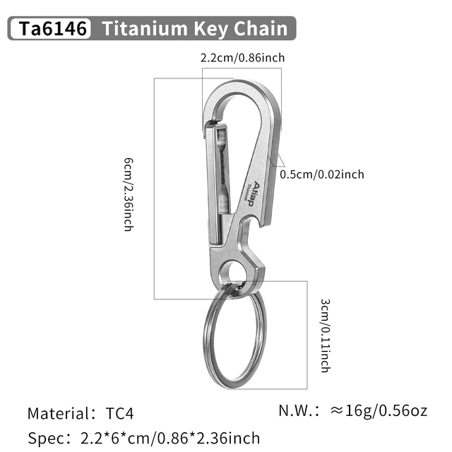 Alt view image 3 of 7 - Titanium Keychain Clip, Minimalist Key Ring Organizer with Built-in Bottle Opener, Lightweight Quick Release Key Holder for Belt Loops and Backpacksn