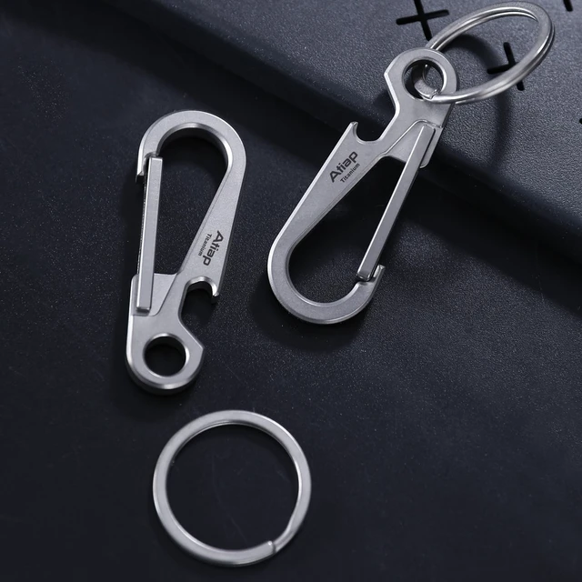 Alt view image 5 of 7 - Titanium Keychain Clip, Minimalist Key Ring Organizer with Built-in Bottle Opener, Lightweight Quick Release Key Holder for Belt Loops and Backpacksn