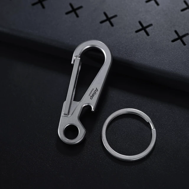 Alt view image 6 of 7 - Titanium Keychain Clip, Minimalist Key Ring Organizer with Built-in Bottle Opener, Lightweight Quick Release Key Holder for Belt Loops and Backpacksn