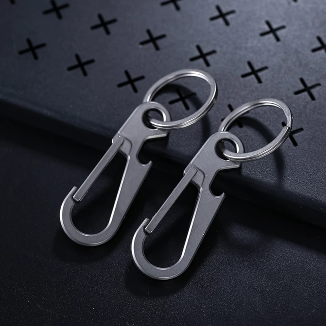 Alt view image 7 of 7 - Titanium Keychain Clip, Minimalist Key Ring Organizer with Built-in Bottle Opener, Lightweight Quick Release Key Holder for Belt Loops and Backpacksn