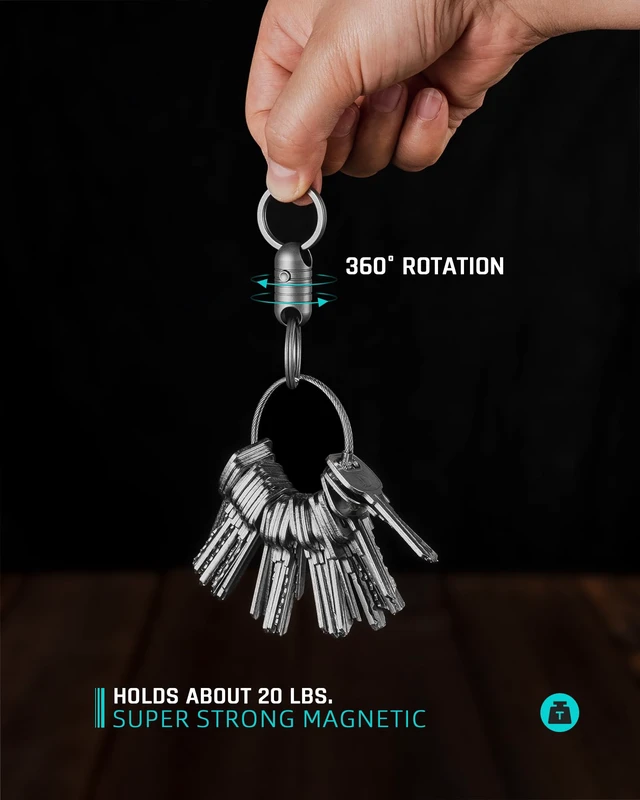 Alt view image 4 of 7 - Titanium Magnetic Quick Release Keychain,Carabiner Key Rings | Detachable Carabiner Keychain,Car Key Holder,Small Key Chain Rings