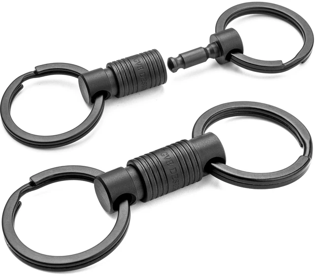 Main image of Titanium Quick Release Keychain, Detachable Pull Apart Key Chain | Easy Access, Tangle-Free 360° Swivel, Rustproof and Durable, for Valet Car Home Key Storage