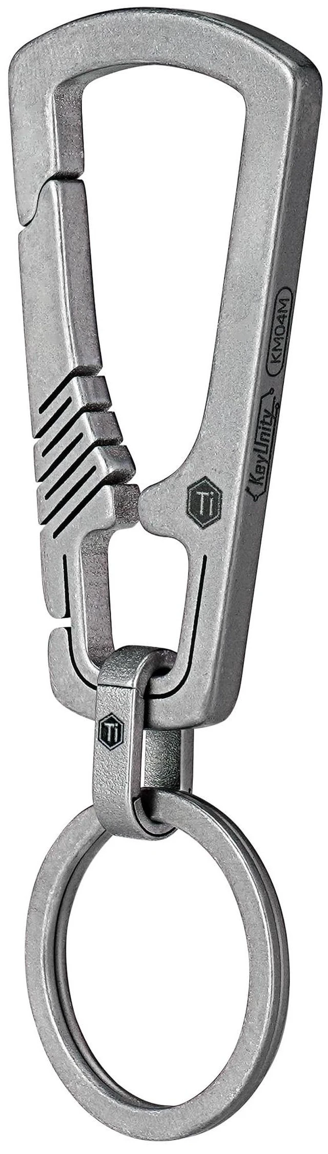 Main image of Titanium Carabiner Keychain Clip, Quick Release EDC Key Holder Organizer with Key Ring (KM04M)
