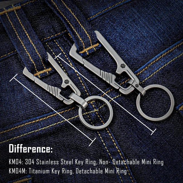 Alt view image 5 of 7 - Titanium Carabiner Keychain Clip, Quick Release EDC Key Holder Organizer with Key Ring (KM04M)
