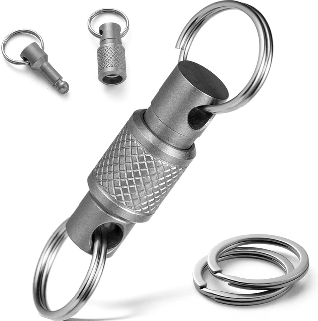 Main image of Titanium Quick Release Keychain, Detachable Pull Apart Key Chain | Easy Access, Tangle-Free 360° Swivel, Rustproof and Durable, for Valet Car Home Key Storage