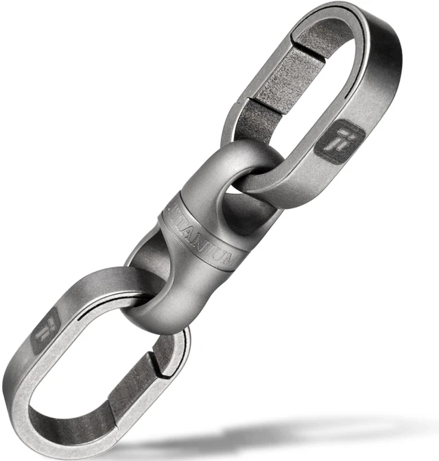 Main image of Titanium Swivel Key Ring Connector, Mini Carabiner Keychain | 360° Rotatable Anti-Tangle Design, Ultra Lightweight High Load Bearing, for Keys Zipper Bag Pendant Jewelry Daily Carry