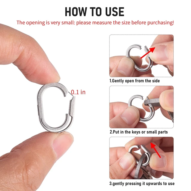 Alt view image 3 of 6 - Titanium Swivel Key Ring Connector, Mini Carabiner Keychain | 360° Rotatable Anti-Tangle Design, Ultra Lightweight High Load Bearing, for Keys Zipper Bag Pendant Jewelry Daily Carry