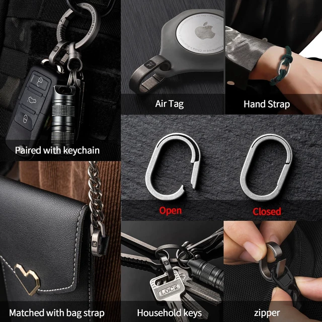 Alt view image 4 of 6 - Titanium Swivel Key Ring Connector, Mini Carabiner Keychain | 360° Rotatable Anti-Tangle Design, Ultra Lightweight High Load Bearing, for Keys Zipper Bag Pendant Jewelry Daily Carry