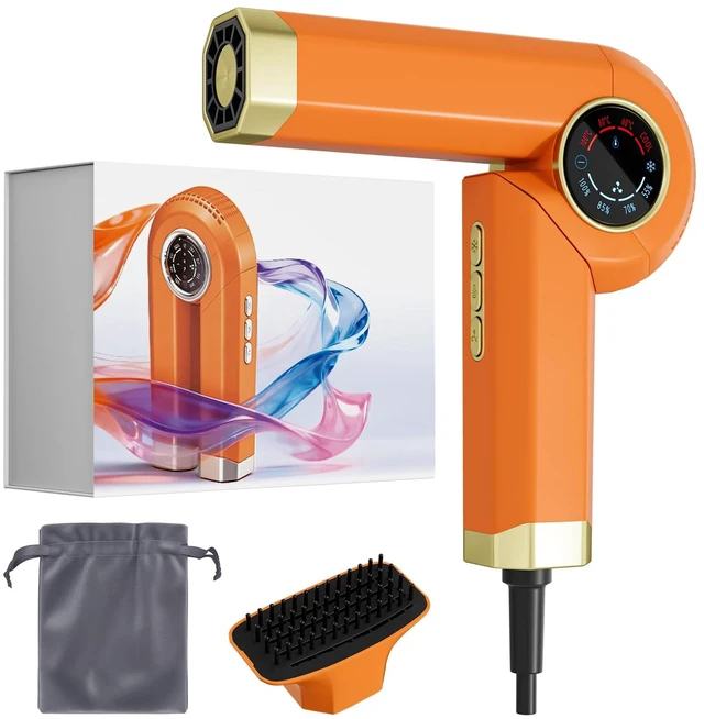 Main image of High Speed Hair Dryer with Detachable Comb, 110,000 RPM Folding Fast-Dry with 300M Negative Ions, LED Display, 4 Heat & Speed, Portable & Hair Nourishing, Ionic Hair Dryer for Women Men