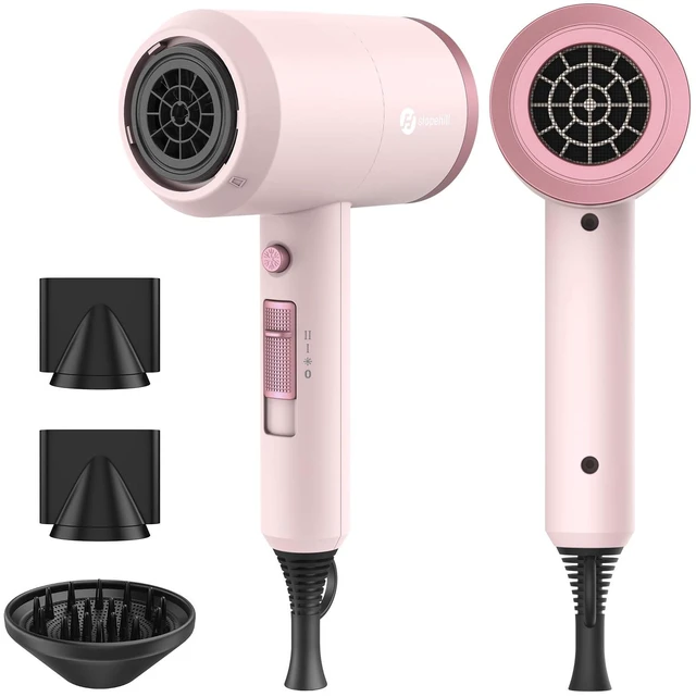 Main image of Professional Ionic Hair Dryer, Powerful 1800W Fast Drying Low Noise Blow Dryer with 2 Concentrator Nozzle 1 Diffuser Attachments for Home Salon Travel (Pottery Pink and Rose Gold)