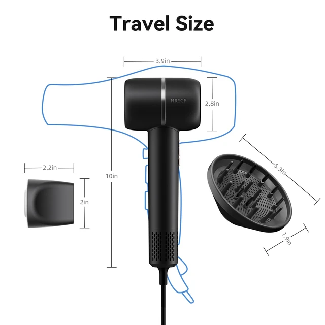 Alt view image 7 of 7 - Negative Ionic Care Hair Dryer,High Speed Blow Dryer | 5X-Fast Drying Than Older Type Hair Dryer,Less Heat Damage Blow Dryer,160000RPM High Speed Motor