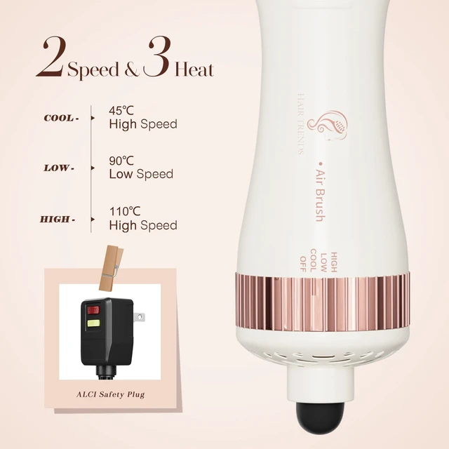 Alt view image 5 of 7 - Dual Voltage Travel Blow Dryer Brush in one, Hair Trends Mini Hot Air Brush | 120V-240V Nano Titanium 2 Inch One Step Hair Dryer & Styler Volumizer Oval Shape, Europe Travel Essentials for Women