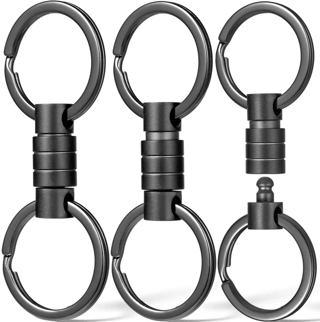 Main image of Titanium Quick Release Keychain, Pull Apart Detachable Key Chain | Rustproof, 20lbs Load, Anti-Drop Lock, 360° Swivel, for Valet Car Home Key Storage