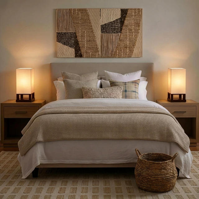 Alt view image 3 of 7 - Maxwell Bedside Lamp with USB Port Compact Table Lamp for Bedroom, Living Room - Modern Asian Nightstand Lamp with Wood Frame - LED Bulb, Soft Light - Havana Brown