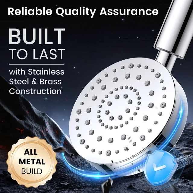 Alt view image 2 of 7 - Filtered Shower Head with Handheld, High Pressure Shower Filter Head | ALL METAL, 6 Spray, Anti-clog Nozzles, Extra-long 72" Hose & Holder, Remove Chlorine for Hard Water, Reduce Dry Itchy Skin