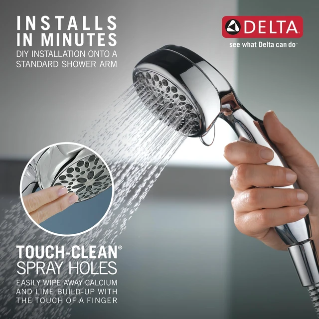 Alt view image 4 of 6 - Faucet 7-Spray Touch-Clean Hand Held Shower Head with Hose, Chrome 75700