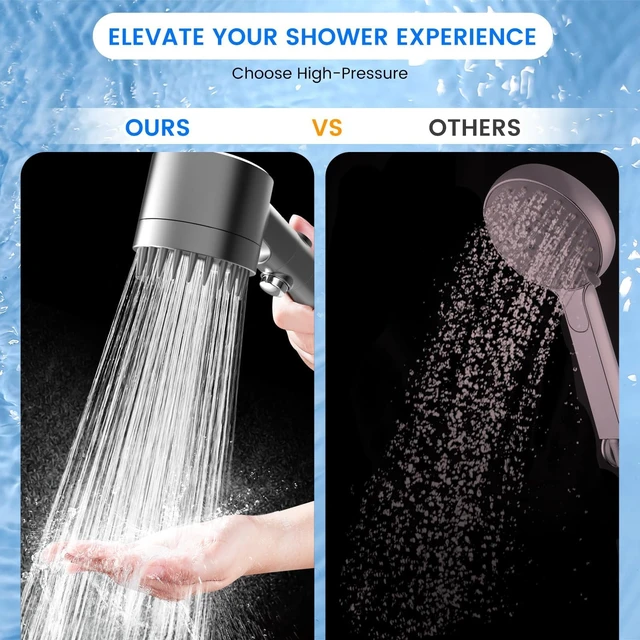 Alt view image 2 of 6 - Filtered Shower Head with Handheld,High Pressure Shower Heads Filter | ON/OFF Switch,4 Spray,Built-in Power Wash,Detachable Showerhead,Silicone Massage Brush,Remove Chlorine,Reduces Dry Itchy Skin