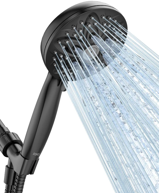 Main image of Shower Head with Handheld, High Pressure Handheld 6 Settings, Detachable Shower Head Set with Stainless Steel Hose and Shower Bracket (Matte Black)