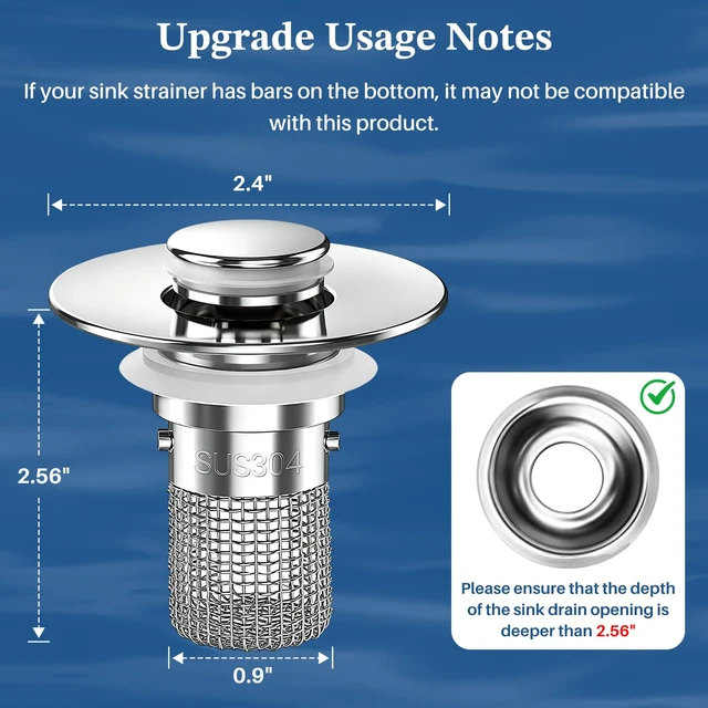 Alt view image 6 of 7 - Bathroom Sink Drain Strainer,Pop Up Sink Stopper 1Pcs | STILLM Bathroom Sink Drain Strainer,Pop Up Sink Stopper with Removable Hair Catcher Basket for 1.1-2.36 Inch Drain Holes